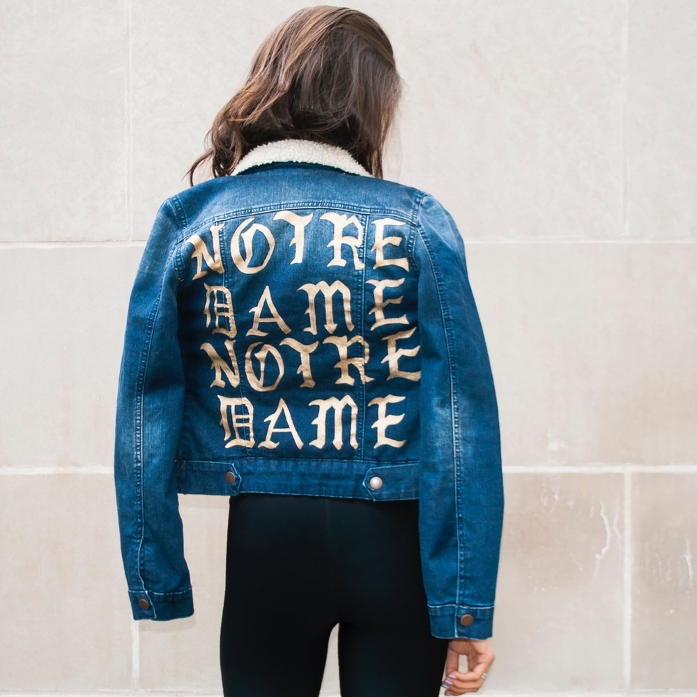 Denim Shearling Notre Dame Trucker Jacket